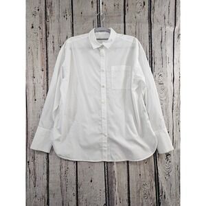 UNTITLED Japan White Crisp Cotton Pocket Boxy Button Down Blouse Size 2 / US S